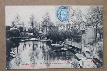Postcard PC Joinville le Pont 1907 Canal de Piangis houses France 94 Val de Marne